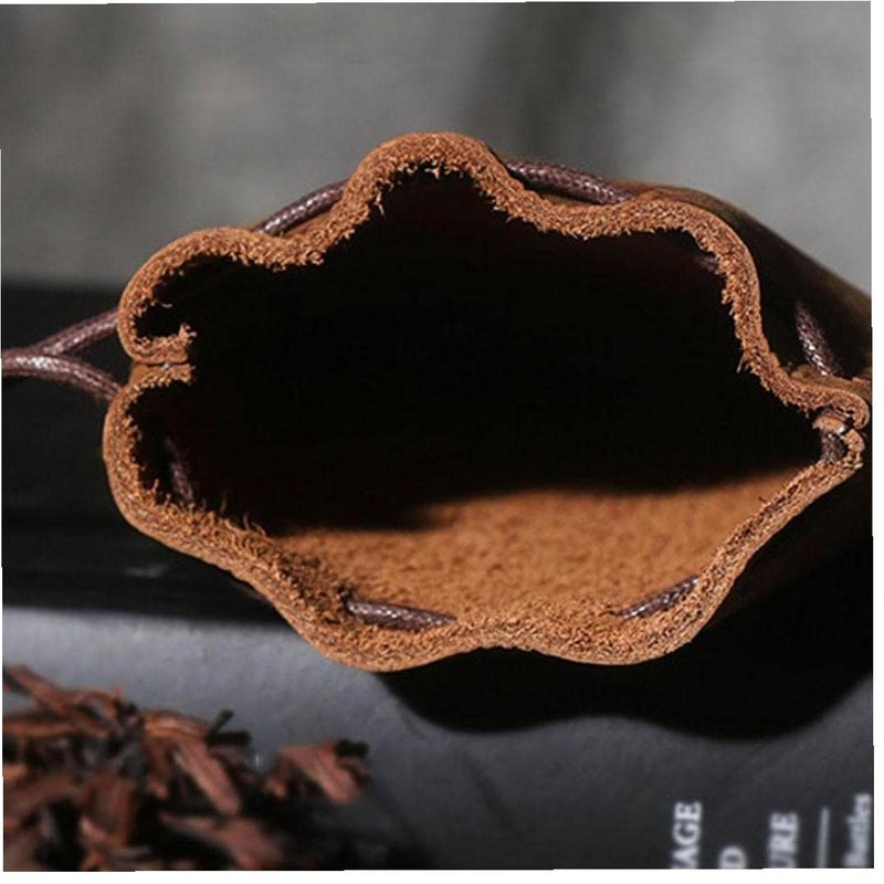 Vintage Leather Drawstring Bag Money Pouch Coin Purse Purse Purse
