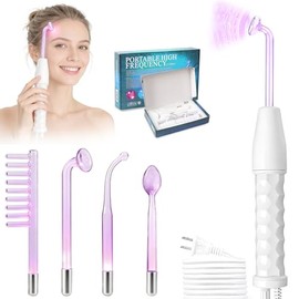 LEKOU Alta Frecuencia Estetica Facial Profesional, Facial De Alta Frecuencia Para Eliminar Arrugas y Manchas De La Piel, Masaje Facial Mejora El Cuidado De La Piel y Los Folículos Pilosos (Púrpura)