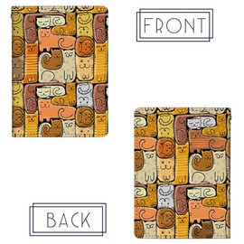 Pretimo Pass Case, Commuter Pass Case, Includes Reel, Cute, Tetris, Allover Pattern, Animal Pattern, Bifold Design, Invisible Shape, Stylish, Women's, Cat Pattern, Multicolor [Cat Puzzle, Tetris Total