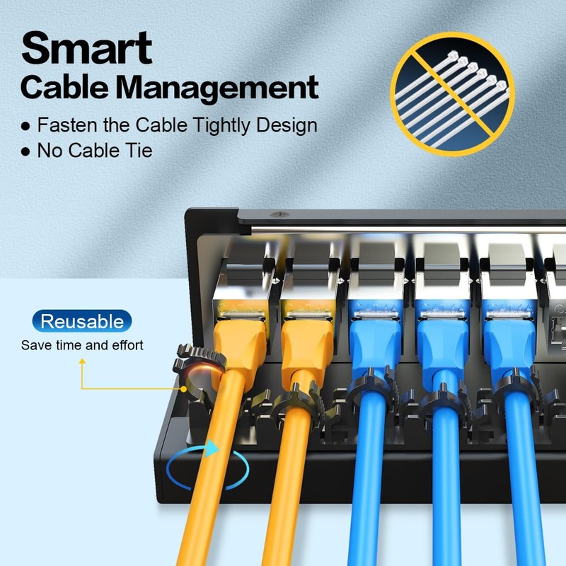 Enmane Patch Panel 6 Port CAT6A Keystone Patch Panel Shielded