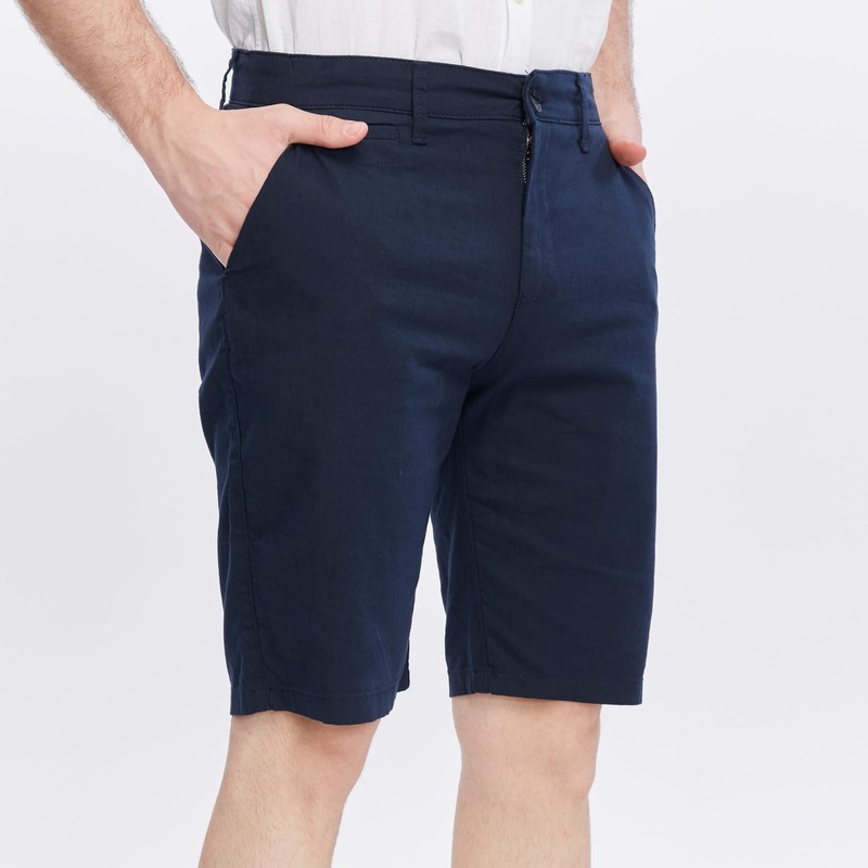 Xact Premium Men's Linen Blend Chino Shorts, navy