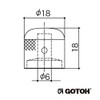 GOTOH Dome Knob, Φ18, Standard (H18mm), Chrome (PVK-1C-18) VK1-18C