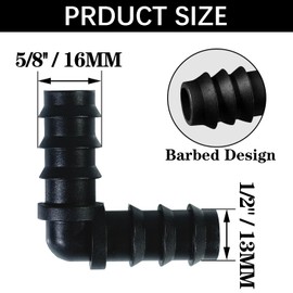 RYXZEN Pack of 20 L Hose Connectors Irrigation Connection Kit for Hoses Hose Connector Angle Connector for 1/2 Inch Drip Hose Irrigation System Flowers Plants Lawn Landscape