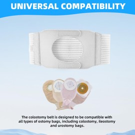 Ostomy Support Belt, Adjustable Stoma Support Belt Medical Ostomy Hernia Belt, Ileostomy Belt, Abdominal Ostomy Hernia Binder Supplies, Universal Ostomy Belt Helps Protection Ostomy Bag(Gray,S)