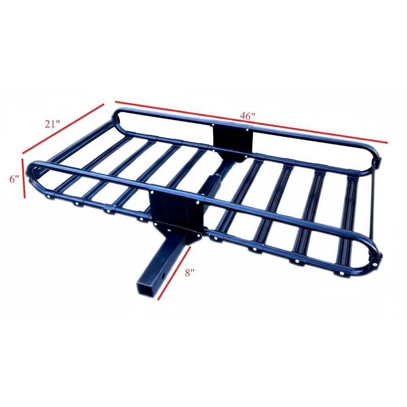 46 x21x6 inch Hitch Mount Steel Cargo Carrier Luggage Basket