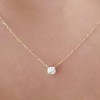 TseenYi Cubic Zirconia Choker Necklace Gold Round Crystal Necklace Chain