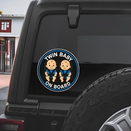 Twin Baby car Stickers, 2 Packs of Waterproof Stickers, car Baby Warning Signs, Durable and Sturdy, no Residue Suitable for Cars SUV、 Truck, Truck c037