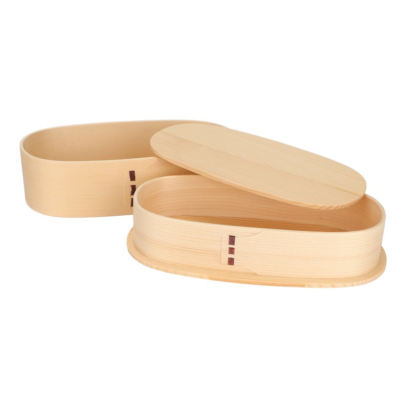 Wooden Bento Boxes Double Wood Color Bento Lunch Box Portable