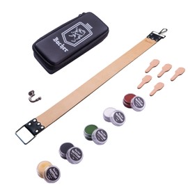 BACHER Premium Leather Strop for Sharpening Razor Set with Polishing Paste for Pulling Straps (Long: 66 x 5 cm) - Accessories for Razor Barber