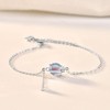 CATOR Women's Moonstone Bracelet Shiny Silver Bracelet Moonstone Bracelet for