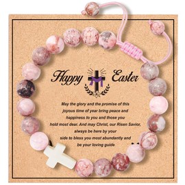 OUXUNX OUXUNX Teen Easter basket stuffers cross bracelets for kids teens girls adults women, Easter basket stuffers for teens Christian Gifts for teen girls adults women