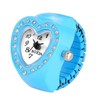 JewelryWe Men Women Finger Watch Heart Shape Rhinestone Quartz Analog