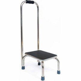 BodyMed Heavy-Duty Foot Step Stool with Handle and Non-Slip Rubber Platform for Seniors & Adults – Holds up to 300lbs, 9 ½ in. Step Up, 18”L x 11.5”W x 34”H