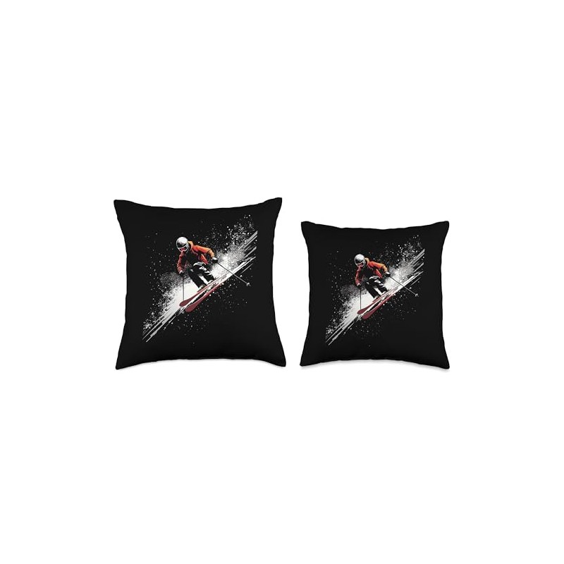 Freestyle Skier Throw Pillow
