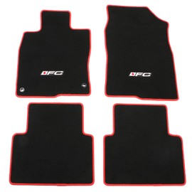 IKON MOTORSPORTS OEM Fitment Style Floor Mats Compatible with 2016-2021 Honda Civic - Black with Red Edge and FC Logo - Easy to Clean, Non-Slip Surface for Maximum Protection