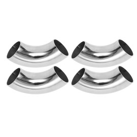 Motoforti 4pcs 90 Degree Mandrel Bend Elbow Car Exhaust Pipe Tubing Piping 1.5" Inch OD Thickness 1.0mm/19GA 38x120x1.0mm 304 Stainless Steel Silver Tone