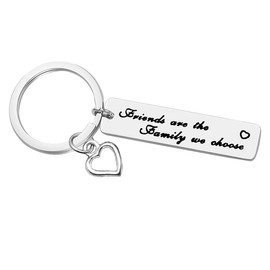 Huwujiu Best Friend Keyring Friendship Keyring Friends are The Family We Choose Keyring Best Friend Gift Friendship Gift Christmas Birthday Gift for Friends