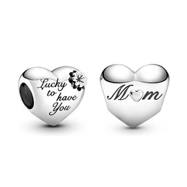 PHCLASY Thank You Mom Set Charms Compatible for Bracelets and Necklaces Jewelry Women's Mother Bead 925 Sterling Silver Dangle