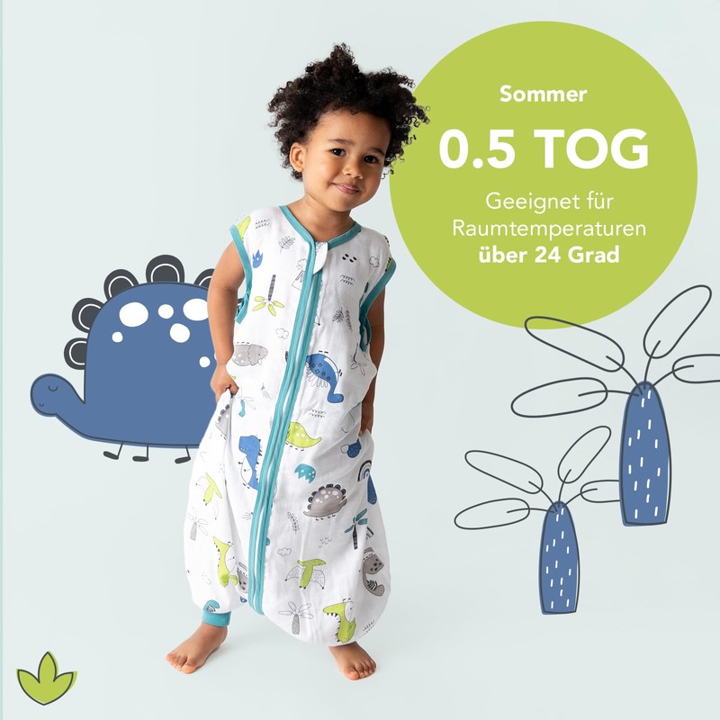 Schlummersack Sleeping Bag with Feet, Summer 0.5 Tog, Thin Bamboo