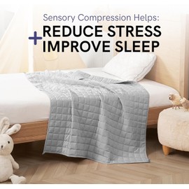 YnM Exclusive Cooling Weighted Blanket — Smallest Compartments Cooling Nylon/PE with Premium Glass Beads (Grey Quill, 36"x48" 5lbs), Suit for One Person(~40lb) Use on Queen or King Bed