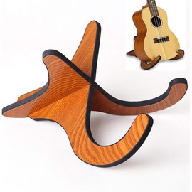 TAORAYO Wooden Ukulele Stand, Portable Ukulele Stand, Wooden Instrument Stand, X-Shape, Foldable, Easy Assembly, Instrument Stand Holder for Small Guitar/Ukulele/Violin/Banjo/Mandolin