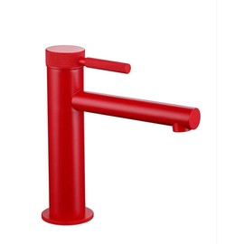 Red Matte Single Hole Bathroom Faucet