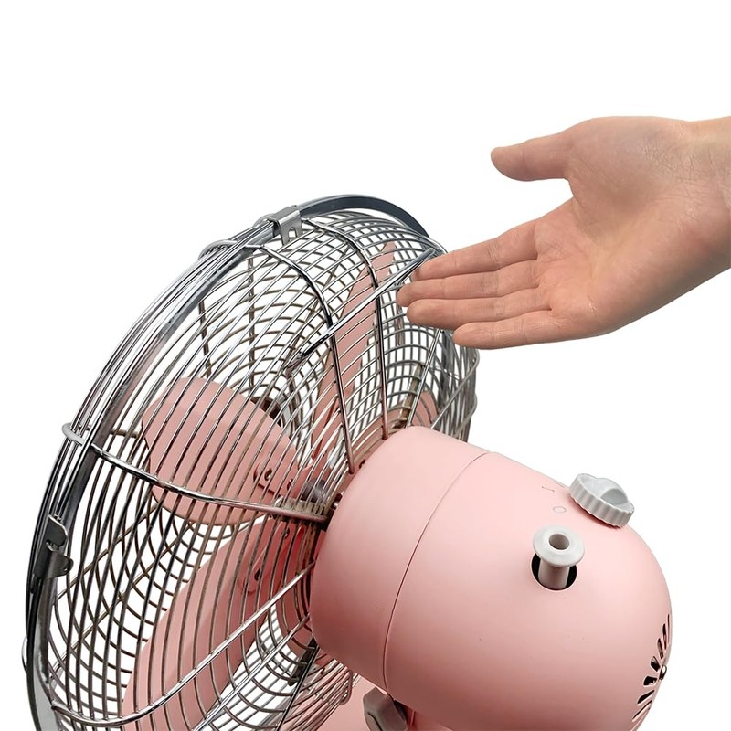 Good Housekeeping 92606 All-Metal 12" Retro Desk Office Table Fan
