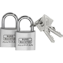 Burg-Wächter padlock, set of 2, 5 mm thickness, 4 keys, Duo 770 30 SB