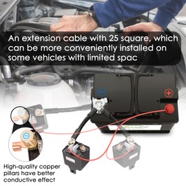 DZSSCY Remote Battery Disconnect Switch 12v, 250A, Battery Cut Off Switch Anti-Theft, Prevent Battery Drain, Remote Battery Kill Switch for Car, Disconnect Negative Car Kill Switch Anti-Theft, Truck