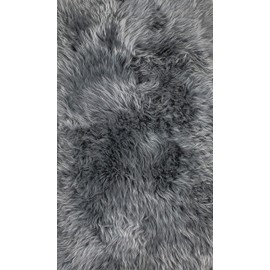 Natural Thick and Lush Pile Anti-Skid Backing Hypo-Allergenic Premium Quality New Zealand Shearling 2 x 3 ft Sheepskin Area Rug Throw Single Pelt, Grey