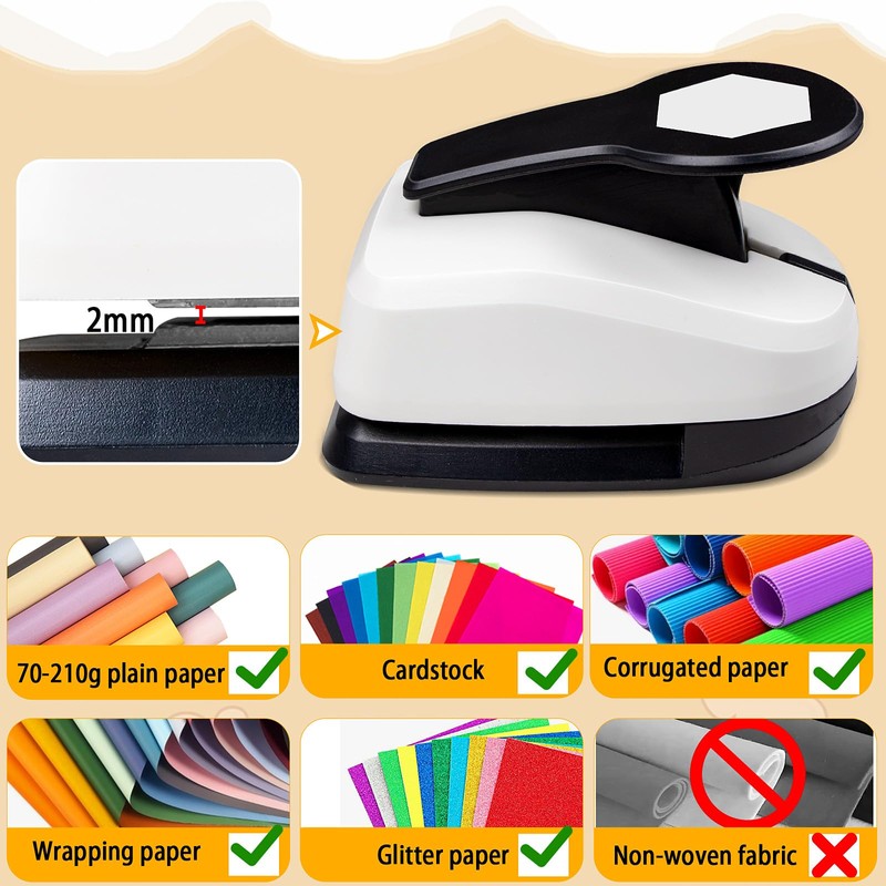 Hexagon Paper Punch, HexagonPunches for Paper Crafts, 1.97 Inch HexagonHole