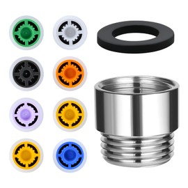 flintronic Shower Flow Reducer Limiter Set, Shower Flow Restrictor,Water Saver Tap Filter, 1 Pcs Water Saving Shower Head & 8 Different Flows(4-15L/min), Universal Faucet Aerator Replacement Parts