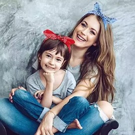 Knotting elastic headband with elastic headband (Red, One size)