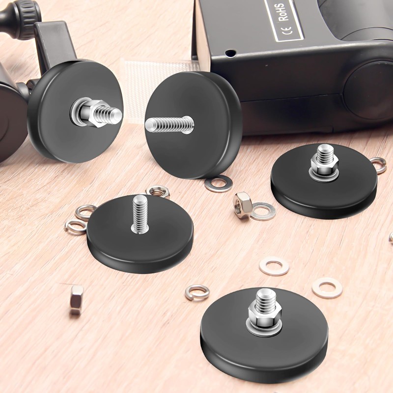 12Pack Rubber Coated Magnets, AHIER Neodymium Magnet Base with M5