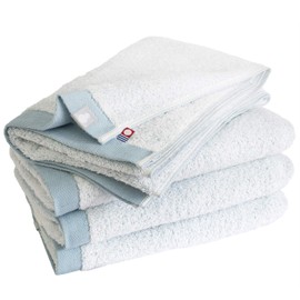 Trampalan Imabari Towel, Certified Smart Bath Towels, Set of 4, Oriori Mini Bath Towels, Approx. 13.0 x 43.3 inches (33 x 110 cm), Made in Japan, Thick, 100% Cotton (Fall/Winter Type/Blue)