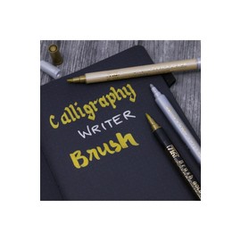 Kuretake Zig MS3VGS Memory System Gold & Silver Marker Set - Set of 3, Twin Tip