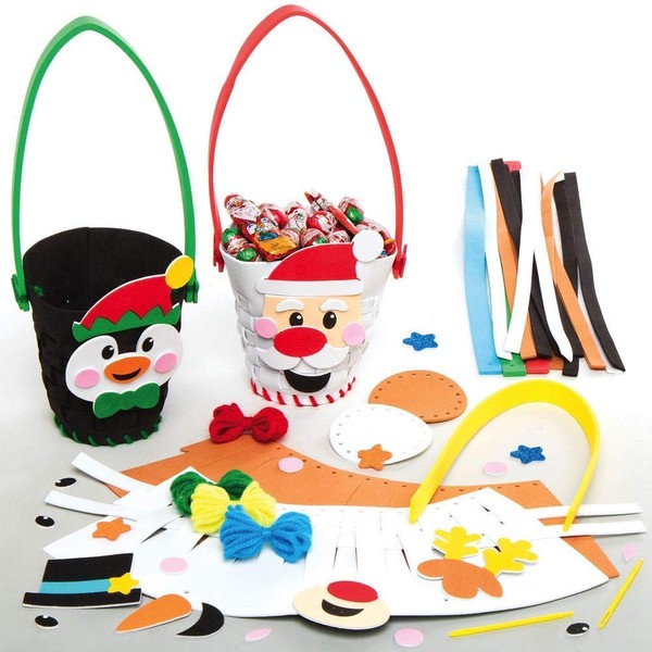 Baker Ross AX480 Christmas Weaving Basket Kits - Pack of