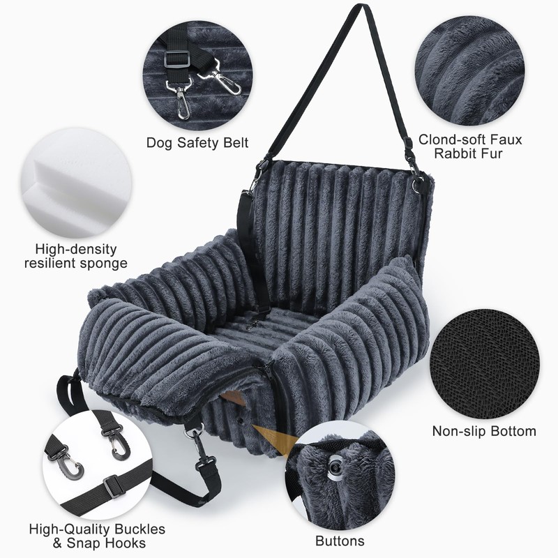 MIXJOY Dog Car Seat for Small/Medium Dogs up to 25