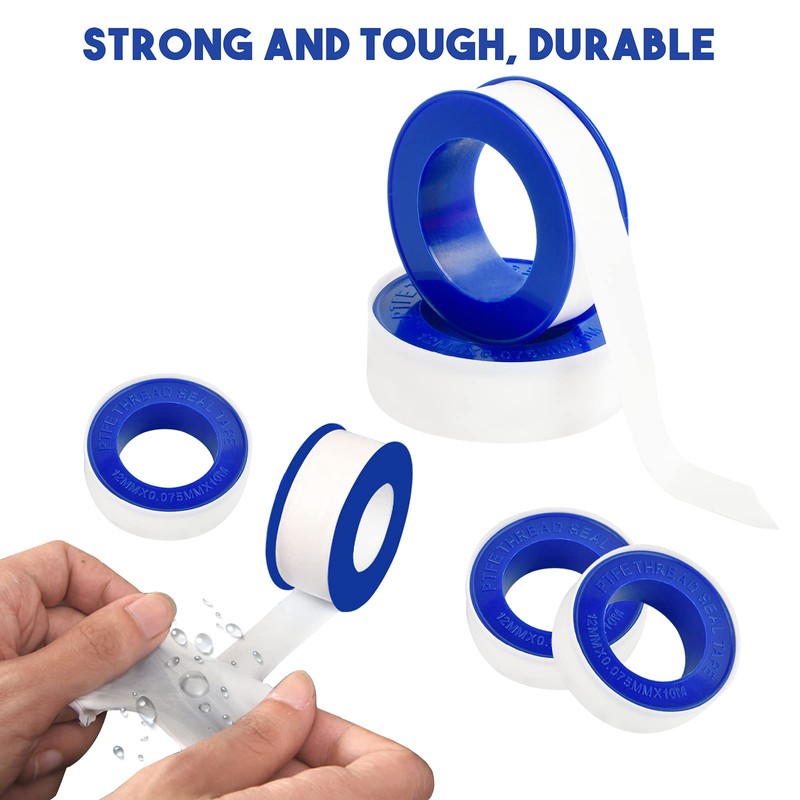 Niumowang 10 Rolls Sealing Tape, Thread Sealing Tape, Thread Tape,