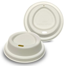 DISPOSABLE GREEN - Cup Lid for NEXTGEN Coffee Cups, Coffee Cup Lids Suitable for Single-Wall Disposable Coffee Cups, Made from Sugar Cane Pulp, Fits 10, 12, & 16 Oz Coffee Cups, 50 Pack