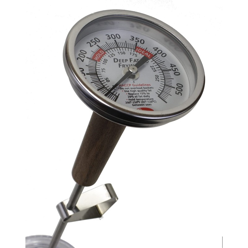 Cooper-Atkins Stainless Steel Bi-Metals Kettle Deep-Fry Thermometer, 50 to 550