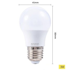 Hobaca® 3W LED Bulb E27 Base - 12-65V AC/DC Low Voltage Plastic Aluminum Bulb, Dimmable for RV/Boat/Outdoor Lighting, Warm White 3000K