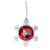 Ballerina Ballet Nutcracker Snowflake Merry Christmas Ornament Silver Metal Gift
