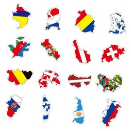 Milisten 100pcs Flag Stickers Small World Map Decal Auto Stickers Ornament Car Wiper Decal Flags of The World Patriotic Auto Decals National Flag Map Body Stickers Nationality Campus Vinyl