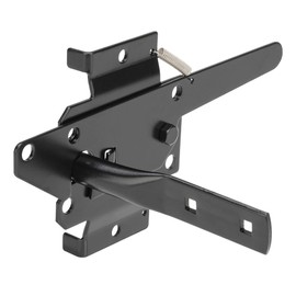 SANKINS Self-Locking Gate Latch Heavy Duty for Wooden Fence, Post Mount Automatic Gravity Lever for PVC Fence Gate Lock Hardware with Fasteners for Secure Pool, Yard, Garden, Steel, Black