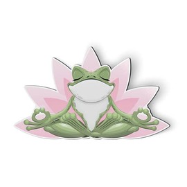 Cute Frog Meditating Yoga Om Zen - 5" Magnet for Car Locker Refrigerator