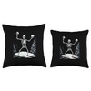 Funny Snowball Fights Skeleton in Winter Season Start Throw Pillow,