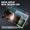 TRQWH Digital Display Welding Lens 4.33x3.54in Metal Auto Darkening Welding