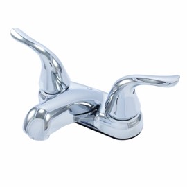 WMF-4224EUW-CP - RV Lavatory Bathroom Faucet Double Handle Washerless Cartridge Less Pop-up(Chrome Plating Over ABS Plastic)