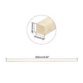 Sourcing Map Square Wooden Dowel Rod, 10" x5/64" x5/64" Unfinished Hardwood Stick Craft Twigs Log for DIY Crafts Pack of 20
